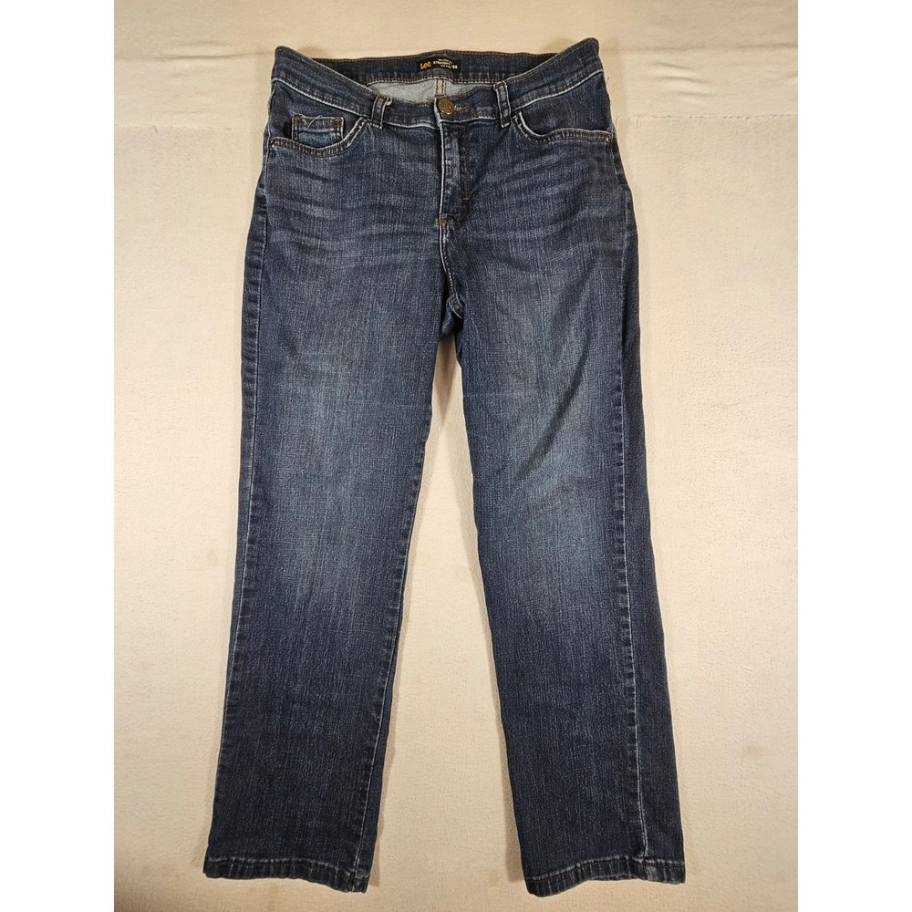 Lee Relaxed Fit Straight Leg Mid Rise Jeans Dark Wash 8 Short DD2201-LFLHT6203